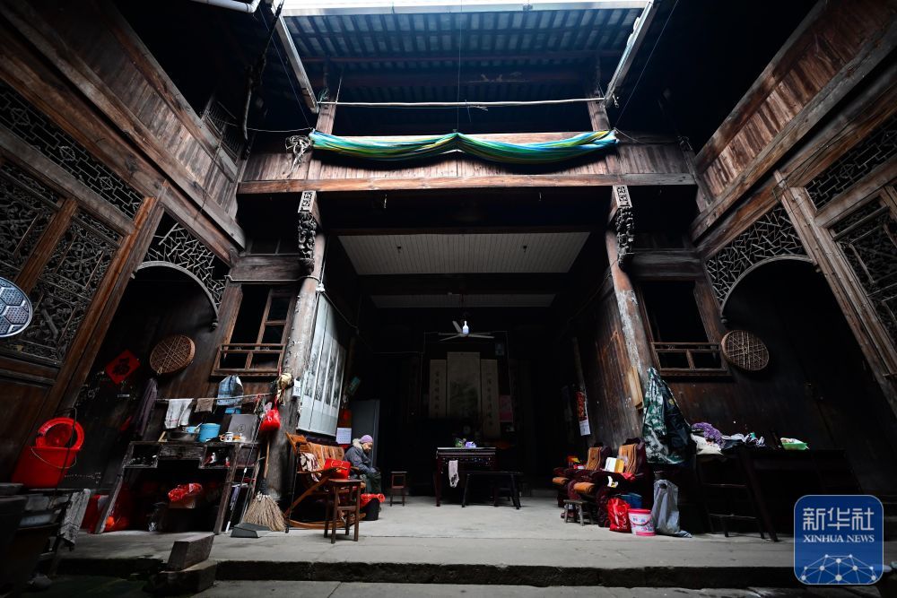 1月29日拍摄的瞻淇村一幢古民居。