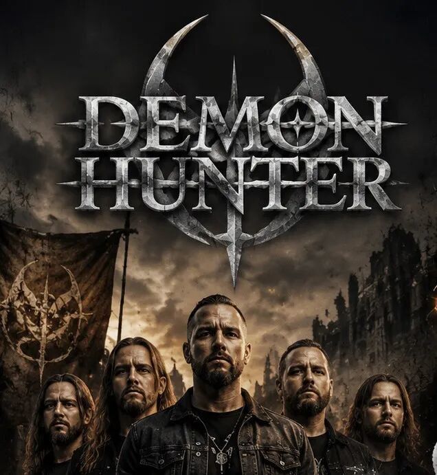 上图:《K-POP:猎魔女团 》海报 下图:发起诉讼的 Demon Hunter乐队