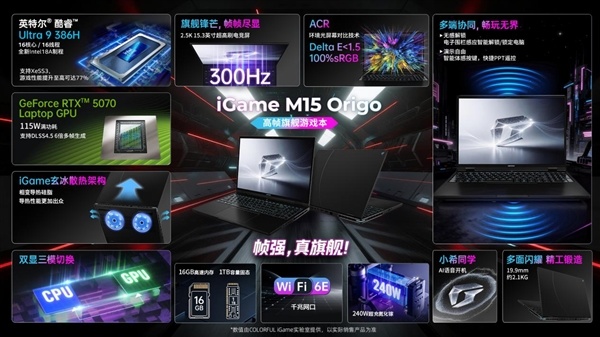 首发Intel酷睿Ultra 9 386H!七彩虹iGame M15 Origo旗舰游戏本开启预售