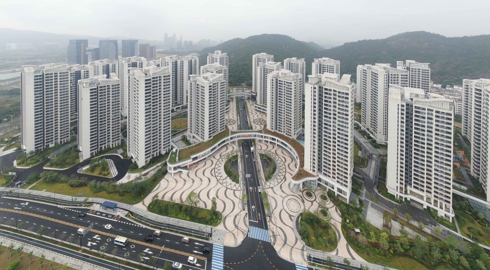 2024年11月24日拍摄的横琴澳门新街坊小区（无人机照片）。新华社记者 邓华 摄