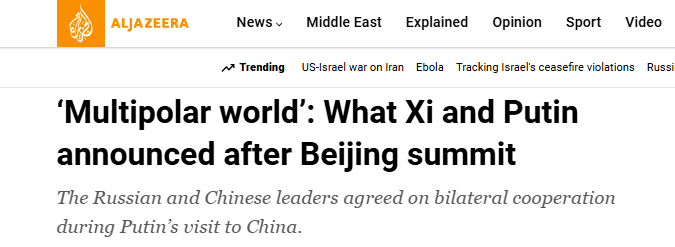 卡塔尔半岛电视台网站报道截图