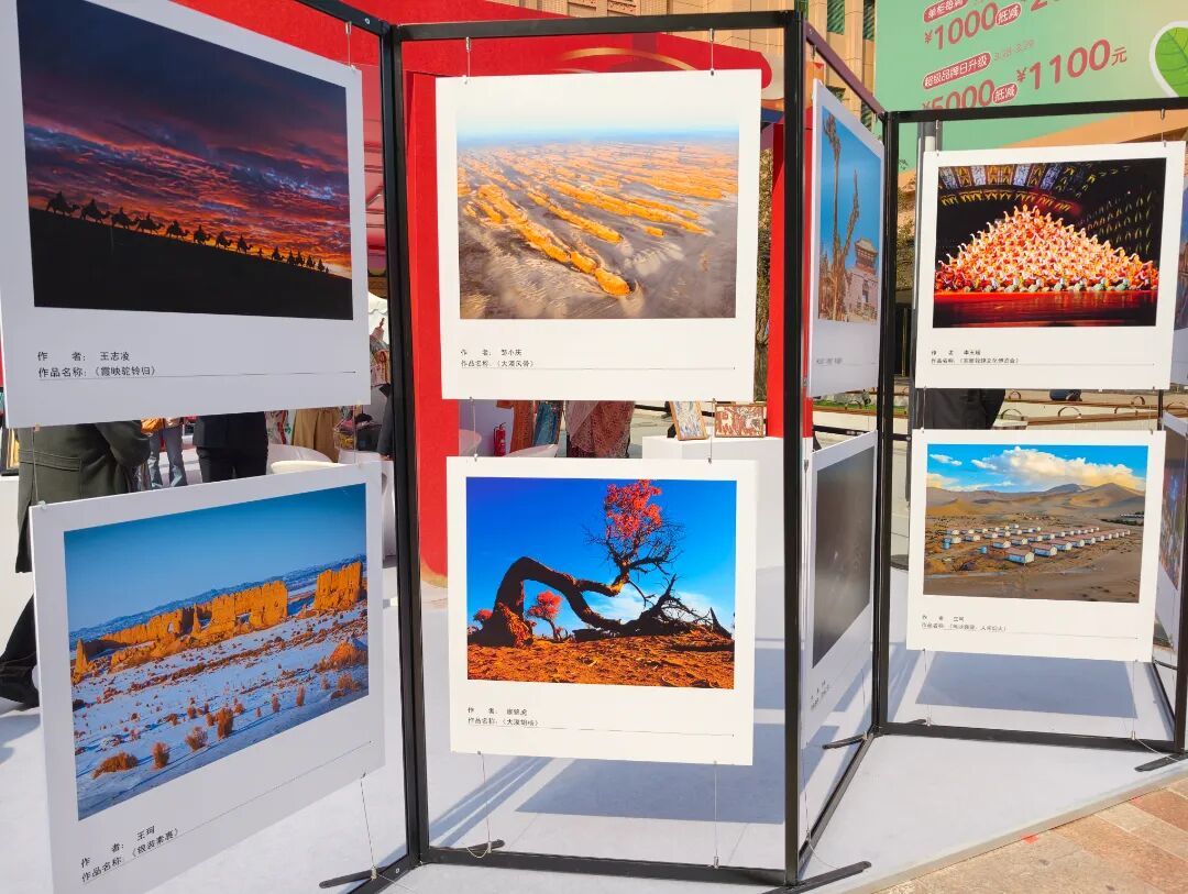 摄影及美术作品展区展现敦煌绝美风光。记者 王慧雯 摄 (13).jpg