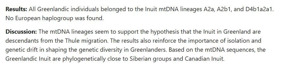 《利用新一代测序技术对完整线粒体基因组进行测序,研究格陵兰岛的人口起源》A study of the peopling of Greenland using next generation sequencing of complete mitochondrial genomes