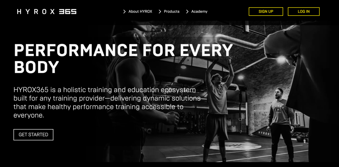 HYROX官网标语——“属于所有人的全球健身赛事”