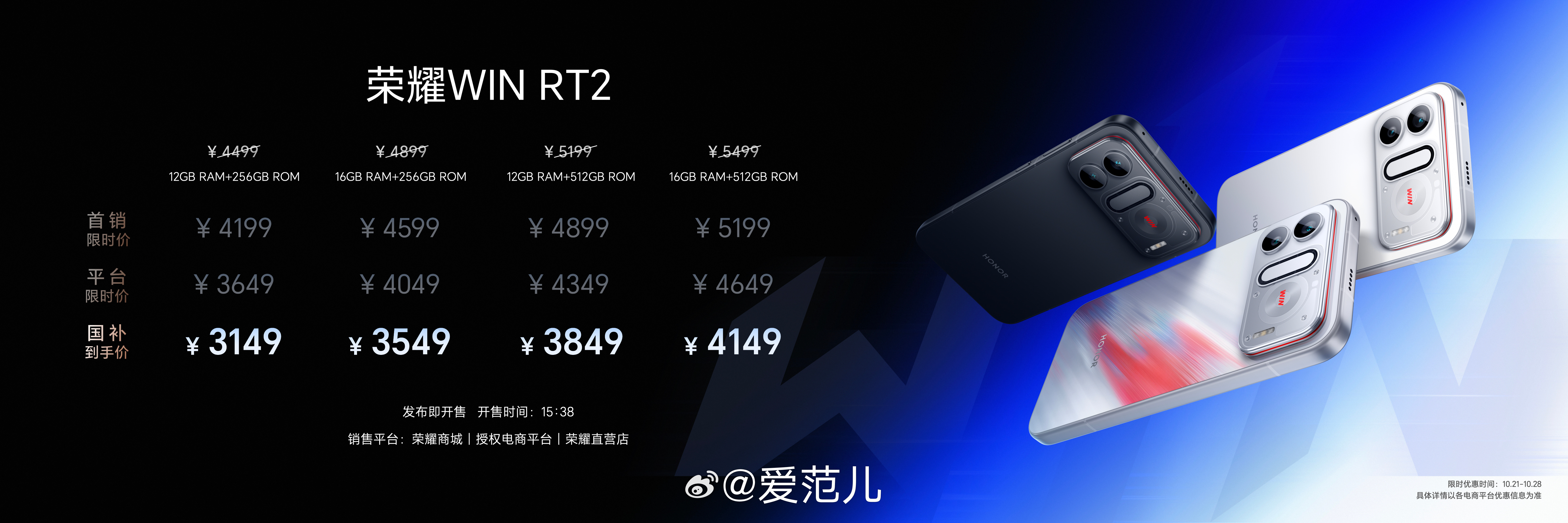 刚刚,荣耀发布了 WIN2 和 WIN RT2 系列手机,荣耀 WI