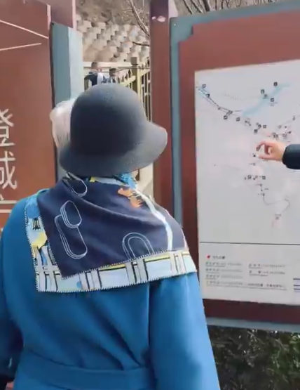 梅耶&middot;马斯克在长城游览时的画面 图源：梅耶&middot;马斯克派遣平台账号视频截图