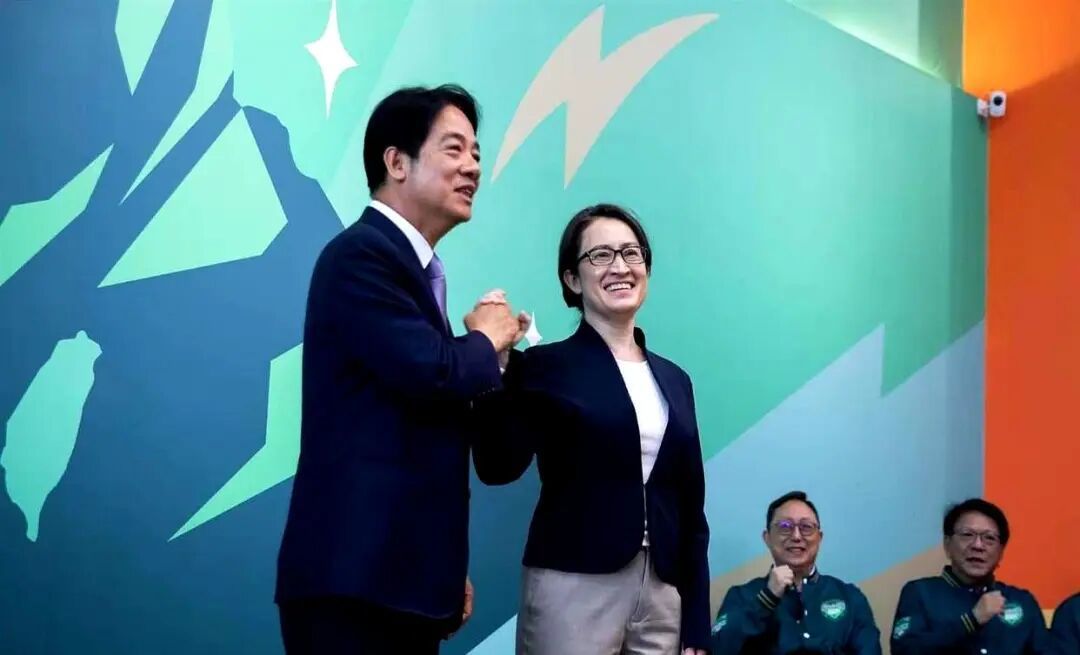 ▲赖清德和萧美琴(右)