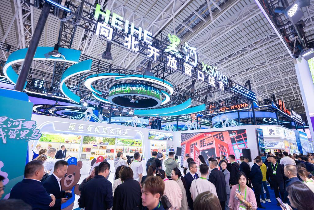 5月17日拍摄的第十届中国—俄罗斯博览会黑河展区。新华社发(赵东来摄)