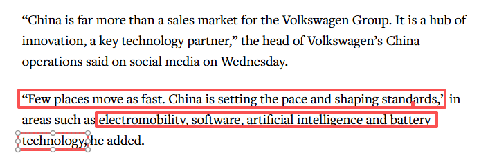 路透社文章称,德国总理默茨此次访问,凸显了中国庞大的消费市场及其技术实力强劲的制造商的重要性。默茨在出席两国科技及汽车行业高级商业领袖活动时表示:“我们希望中国投资德国。”