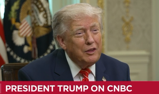 特朗普采纳采访CNBC视频截图