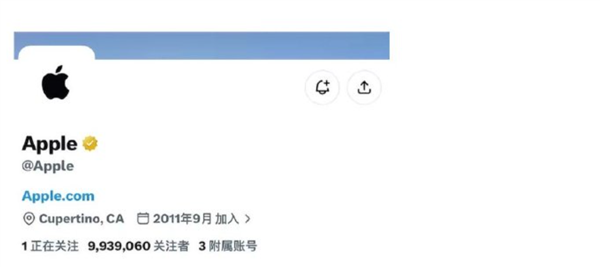 苹果官方社媒账号已取关库克:新CEO特努斯成苹果唯一关注