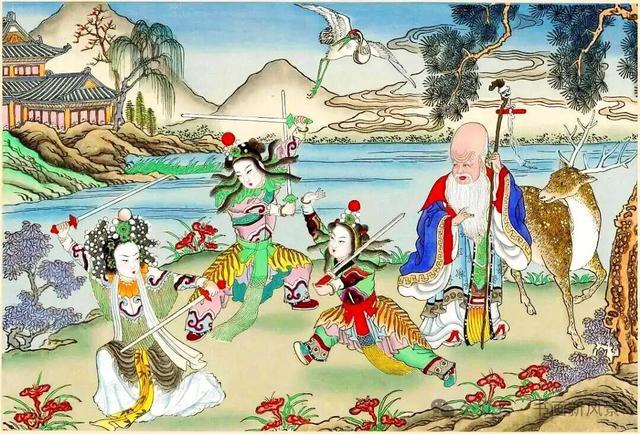 杨柳青年画《白蛇传》，有点逗