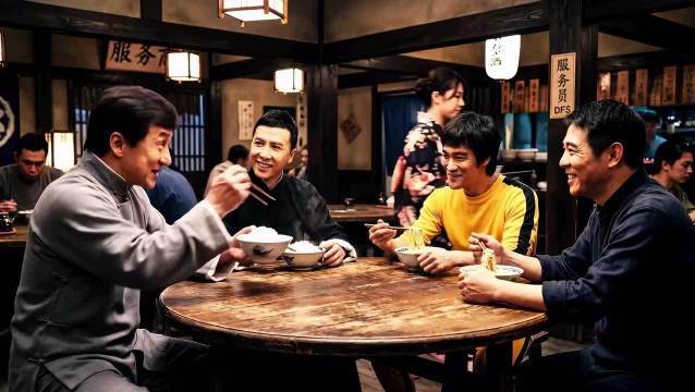 现在这就是Ai的正确使用方式！李小龙成龙李连杰甄子丹大战忍者！