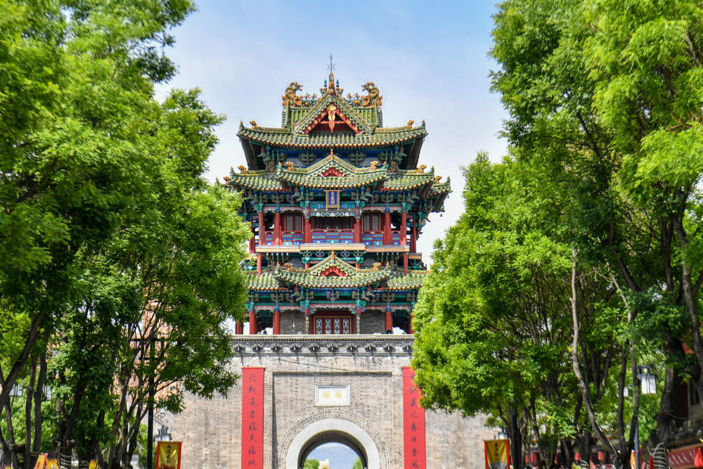 2026年5月21日在山西省朔州市拍摄的朔州古城文昌阁。