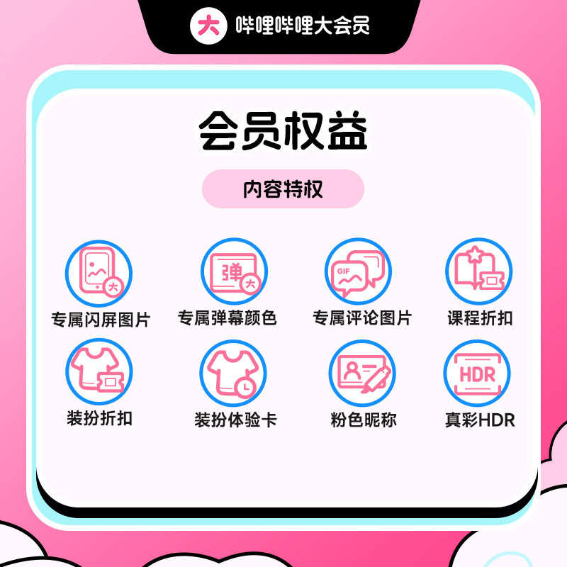 【送升级月卡】哔哩哔哩大会员12个月B站会员年卡凡人修仙传动漫