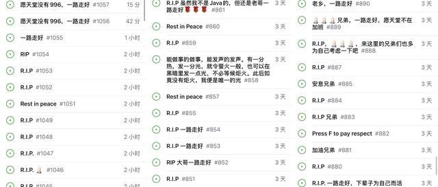 网友、程序员在高广辉的程序里留言悼念