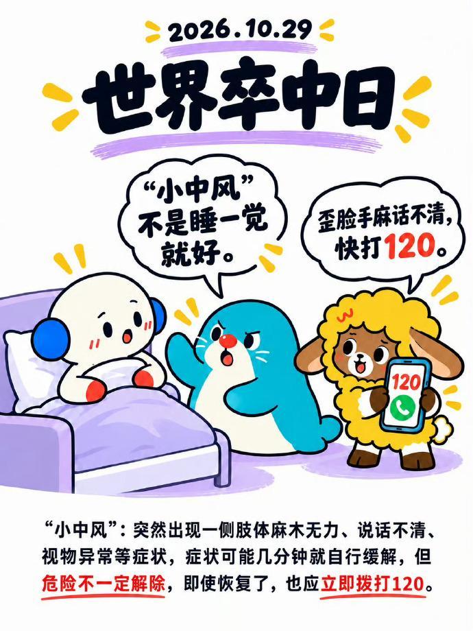 【#小中风不是睡一觉就好#】 #出现小中风千万要重视# “小中风”的