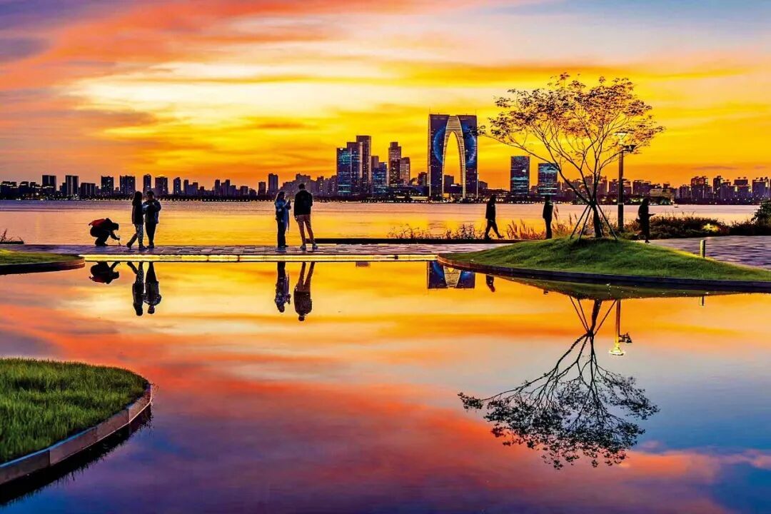 傍晚的苏州工业园区 图/苏州工业园区新闻中心供