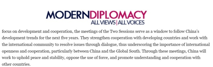 欧洲《现代外交》网站报道截图