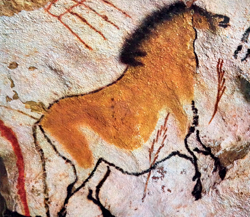 法国拉斯科洞窟壁画中的野马图像