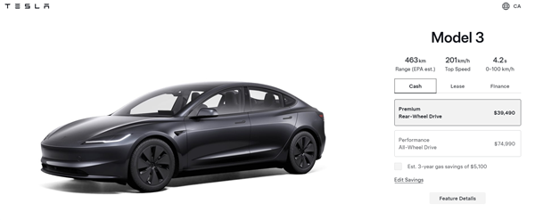 特斯拉在加拿大价钱腰斩！Model 3起售仅19.8万比中国还低
