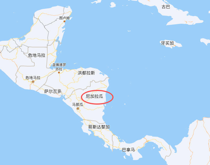 尼加拉瓜地理位置