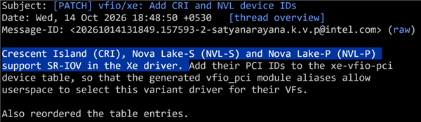 告别独占直通!Nova Lake核显确认支持SR-IOV:多虚拟机可共享GPU