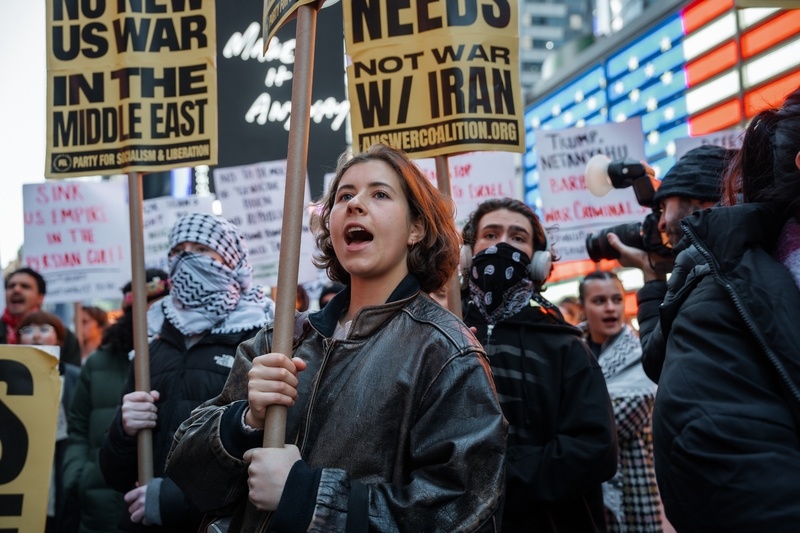 美伊同意停火两周,纽约民众举行反战集会 IC Photo