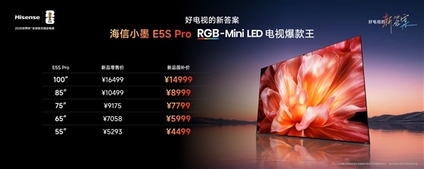 海信小墨E5S Pro正式发布：掀起RGB-Mini LED电视普及风暴