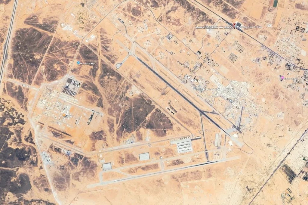 穆沃法克·萨勒迪基地卫星照片,该基地一直是美国在约旦的重要军事据点