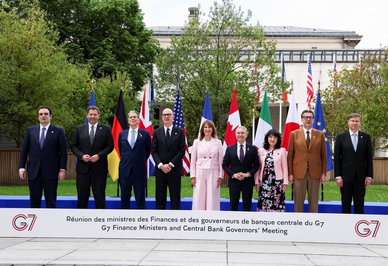 5月18日，法国巴黎，七国集团财长与央行行长会议在巴黎举行。 IC Photo