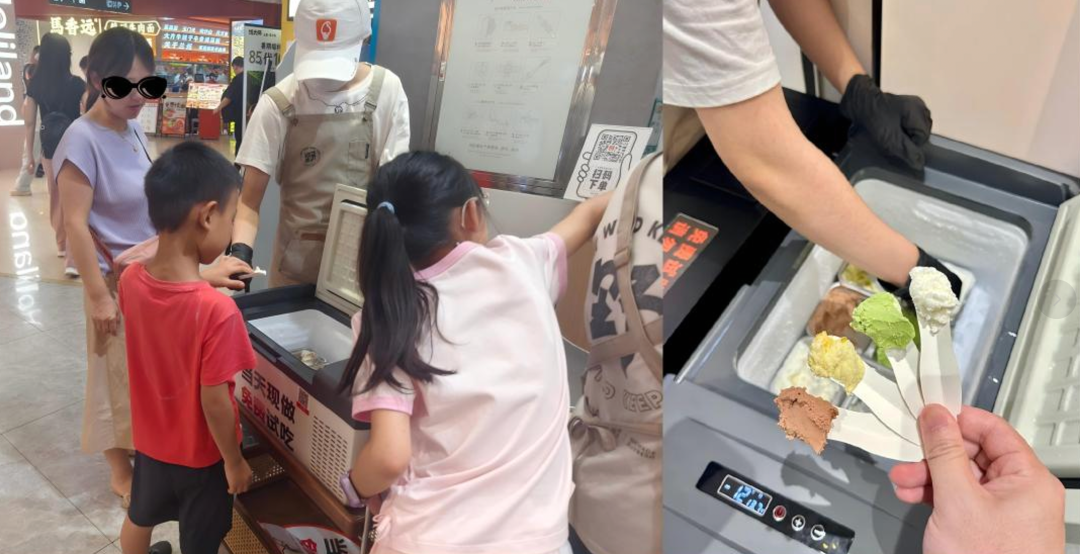 野人先生门店前的试吃摊位总是围满了人群