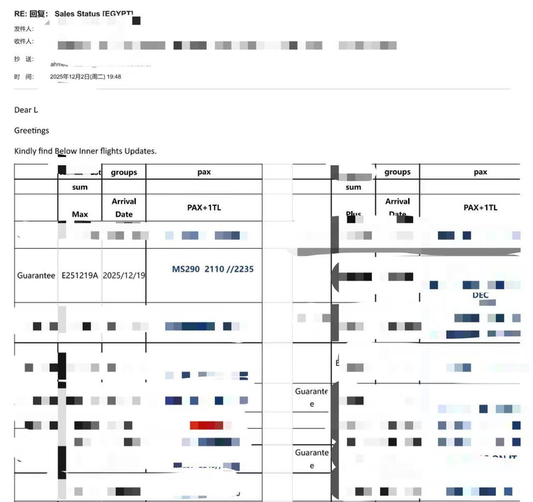 △图说:稻草人向纵相新闻提供的“航司调整导致航班取消”的邮件截图。 图源:稻草人