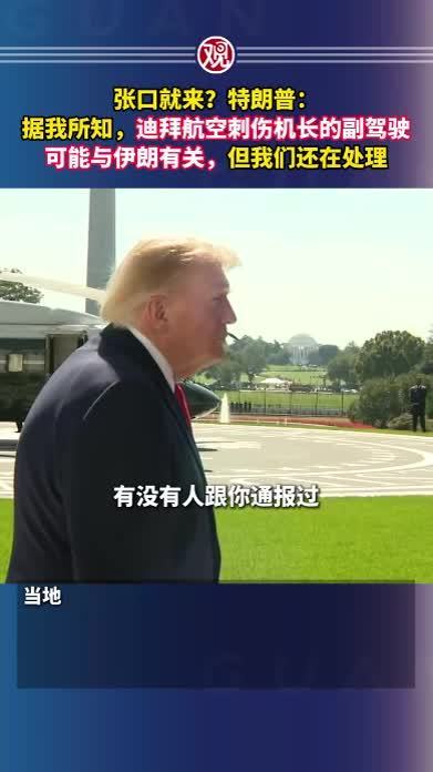 张口就来？特朗普：据我所知，迪拜航空刺伤机长的副驾驶可能与伊朗有关，但我们还在处理