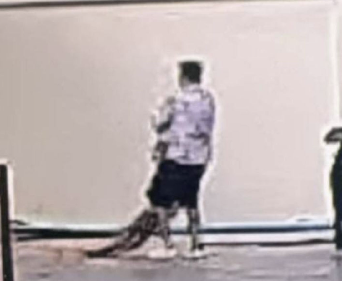 ▲监控拍到一男子将当时已处于昏迷状态的季某拖出别墅