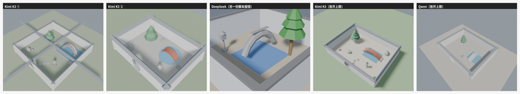 五家渲染结果(Muse 报错、Nemotron 截断,无图)