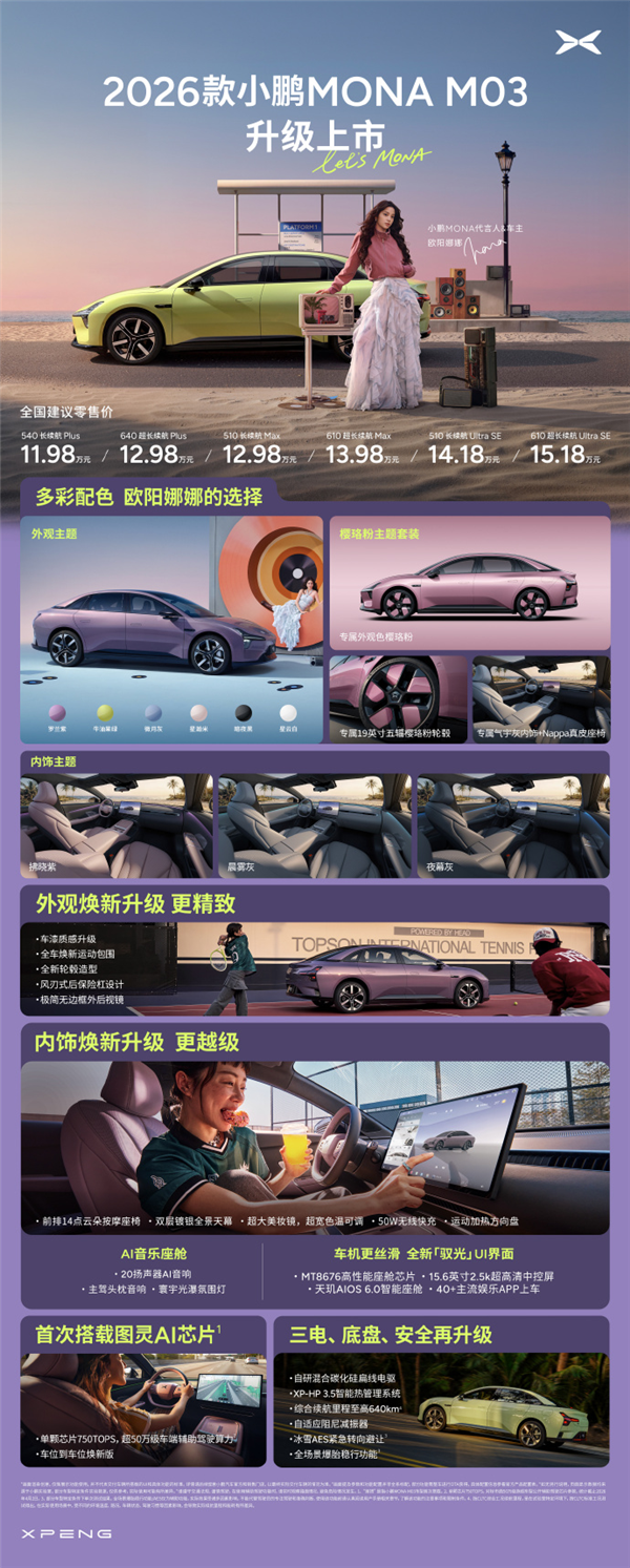 纯电A级轿车销量第一!2026款MONA M03正式上市:11.98万元起