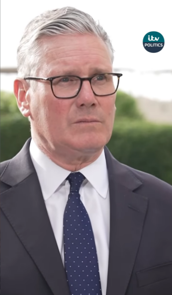 斯塔默被问其与特朗普关系是否已“破裂”。图源:英国独立电视台(ITV)