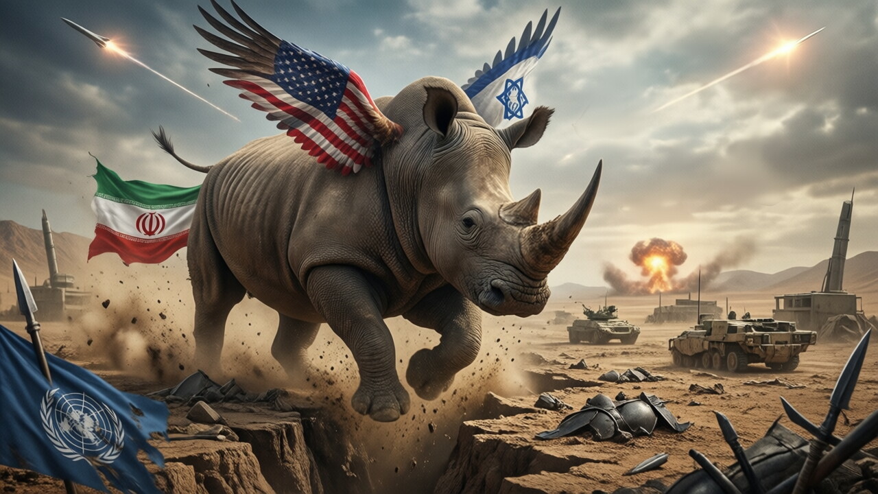 美以针对伊朗的战争，是地缘政治层面的“灰犀牛” AI制图