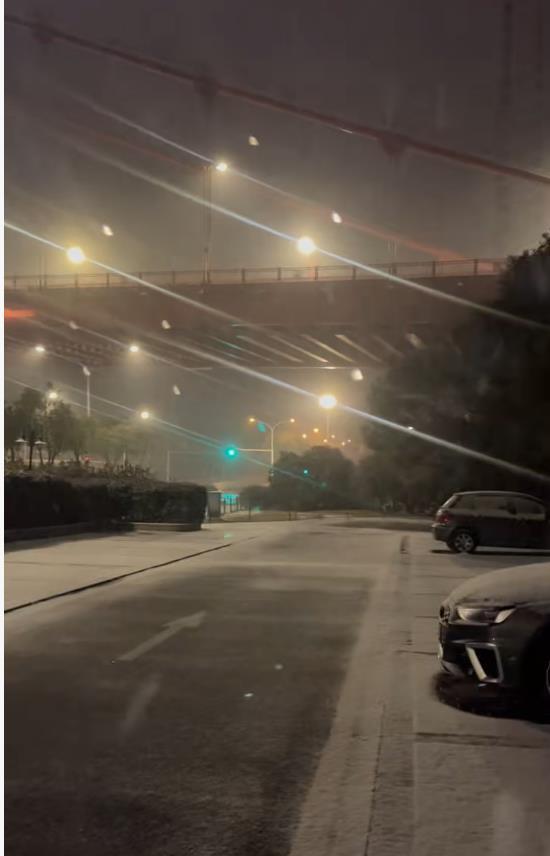 20日凌晨时分,鹦鹉洲大桥附近,已被刷白 冯哲清摄.png