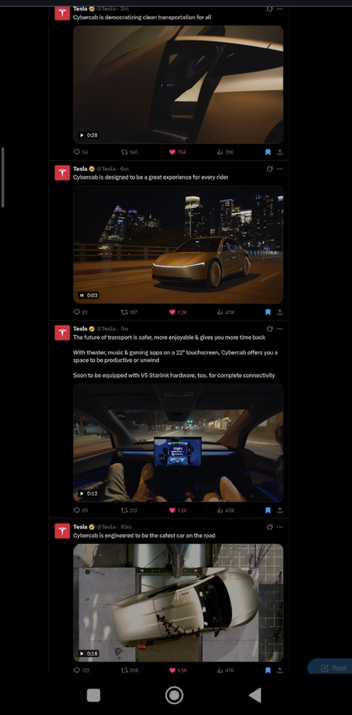 ▲特斯拉官方发布一系列Cybercab介绍视频