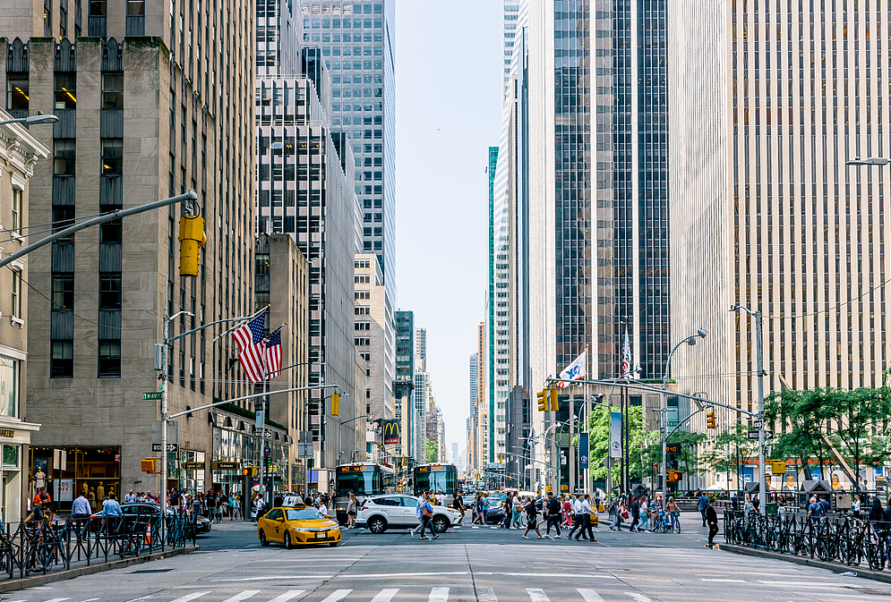 △美国纽约街头(资料图)