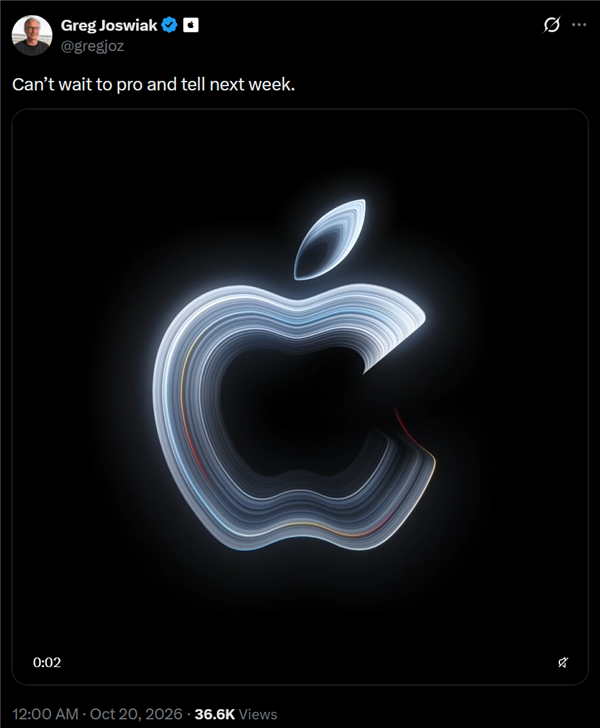 苹果官宣10月29日举办特别活动!首款触屏MacBook Pro有望发布