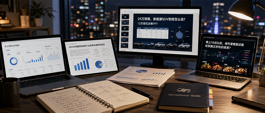 商汤SenseNova-Skills来了,全套办公技能:精美PPT直接交付