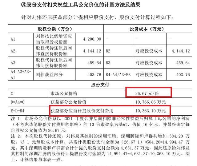 IPO问询回复中股份支付计算页面实拍