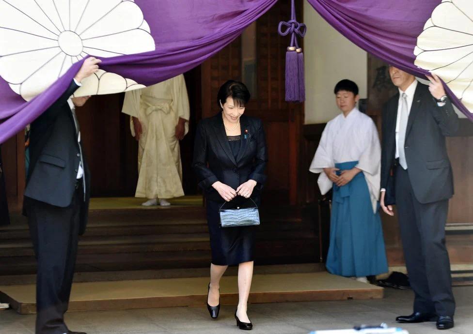 高市早苗担任阁员期间多次到靖国神社参拜。 资料图：法新社