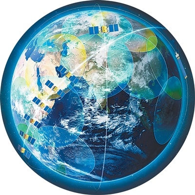 银河航天目前在轨8颗卫星模拟图。　