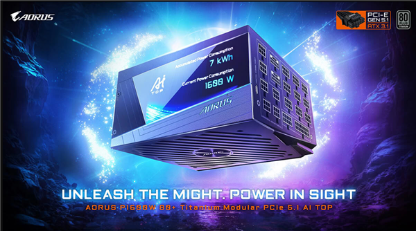 技嘉发布AORUS P1600W电源:氮化镓技术 带LCD屏