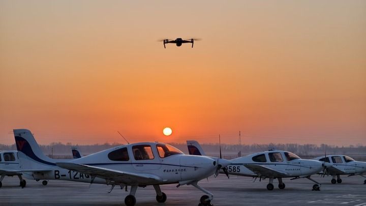 位于山西省运城市芮城县的通用机场一角。(受访者供图)