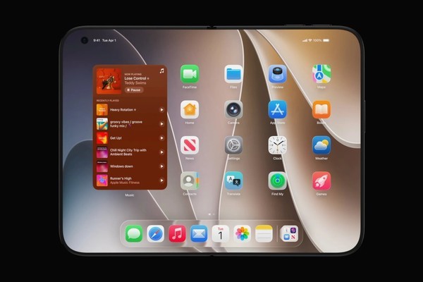 苹果折叠屏iPhone渲染图